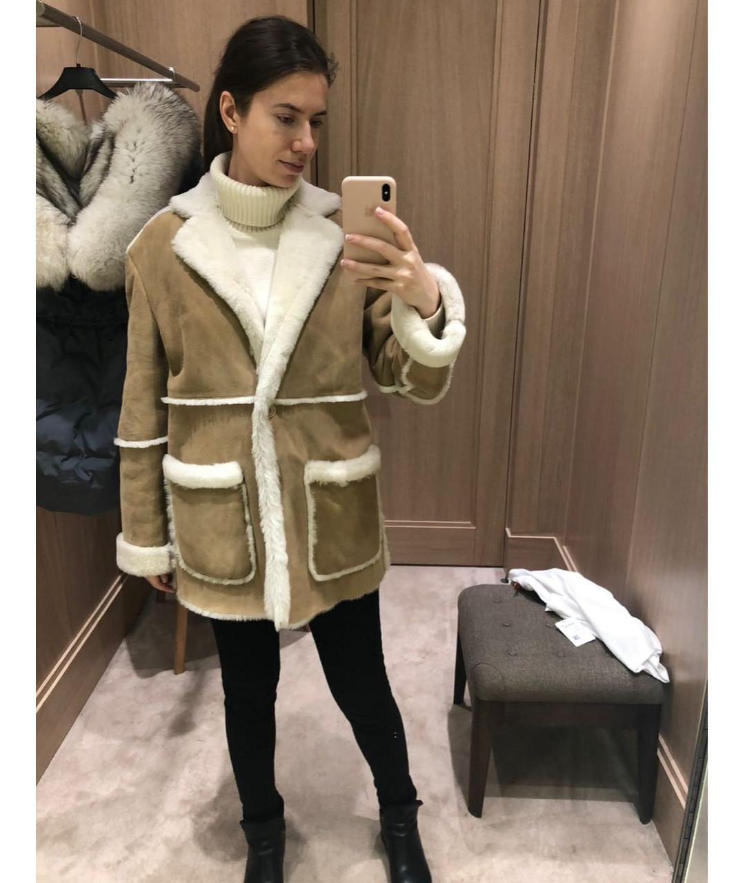FORTE COUTURE Бежевая дубленка, фото 3
