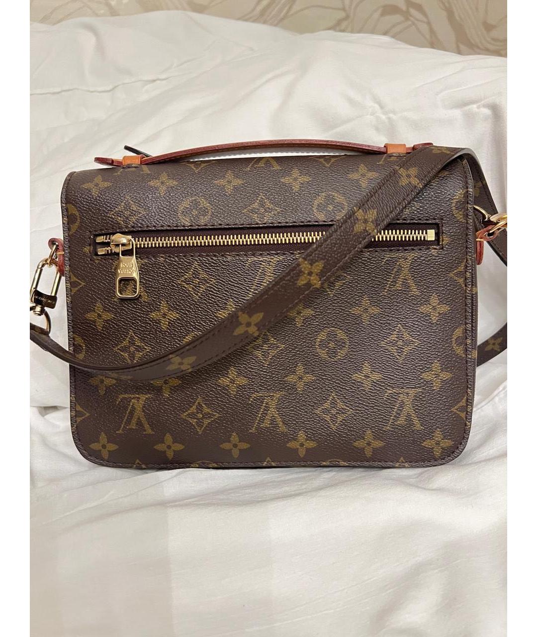 LOUIS VUITTON Коричневая кожаная сумка через плечо, фото 3