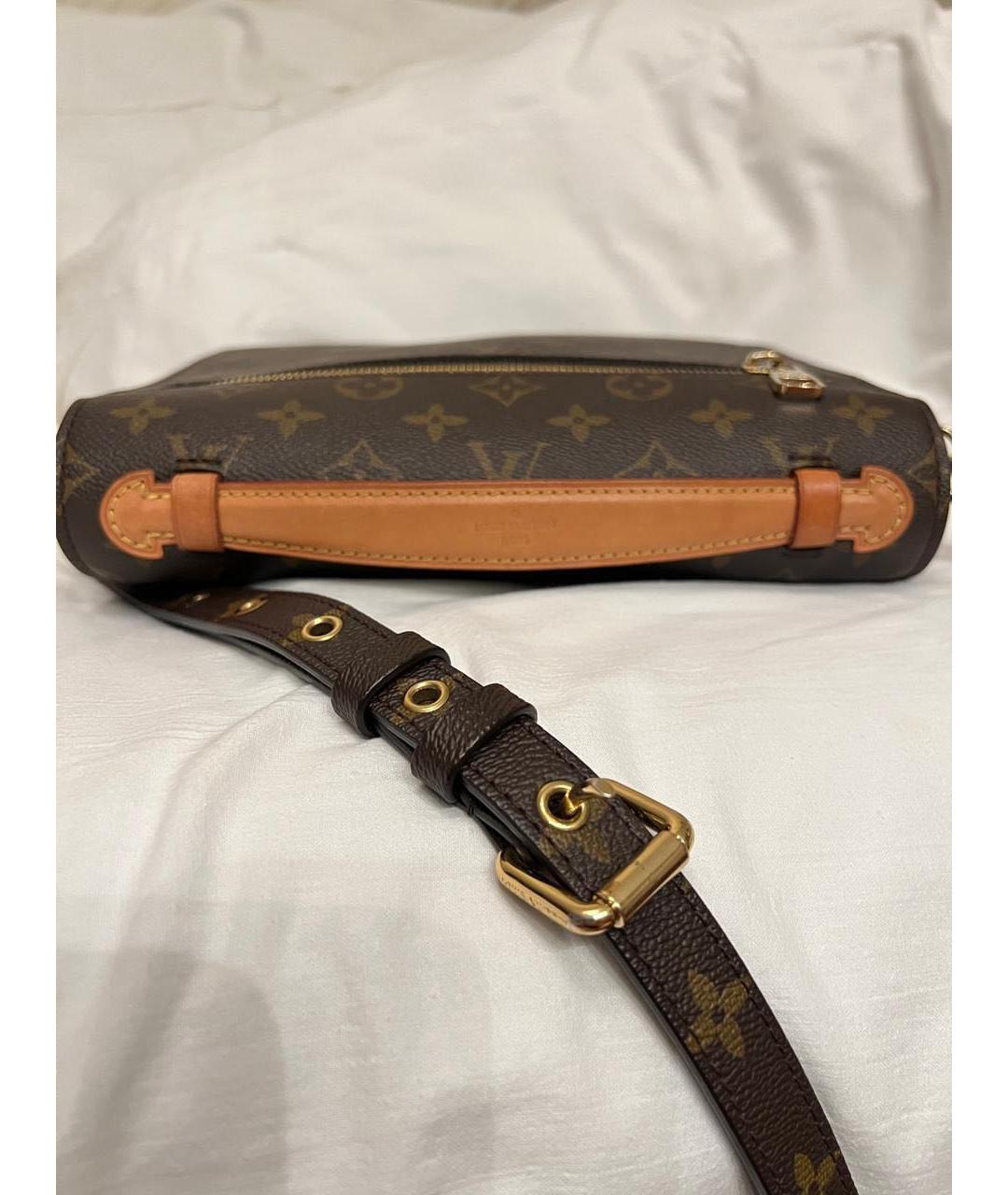 LOUIS VUITTON Коричневая кожаная сумка через плечо, фото 6