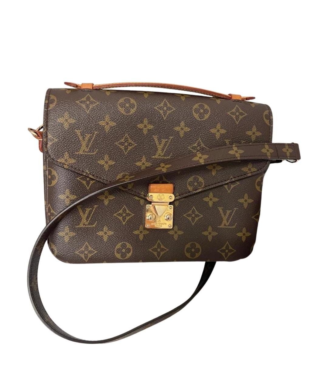 LOUIS VUITTON Коричневая кожаная сумка через плечо, фото 1