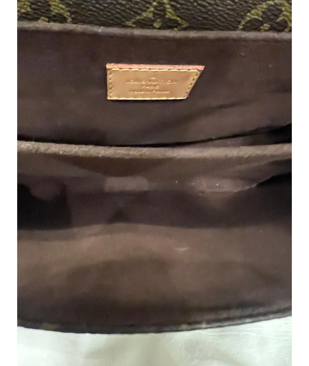 LOUIS VUITTON Коричневая кожаная сумка через плечо, фото 4
