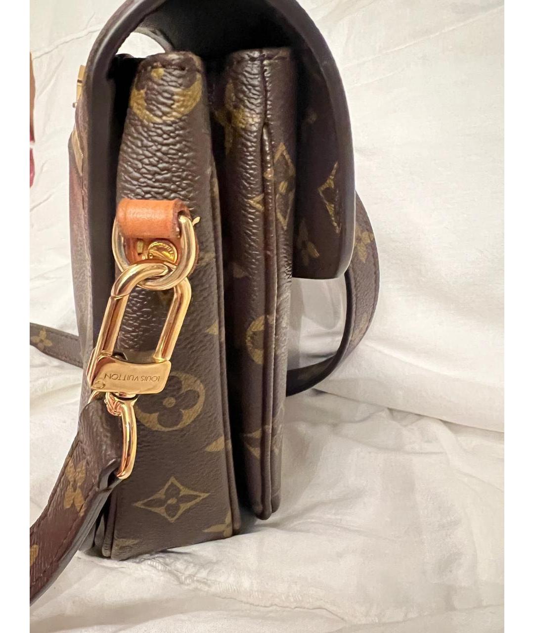 LOUIS VUITTON Коричневая кожаная сумка через плечо, фото 5