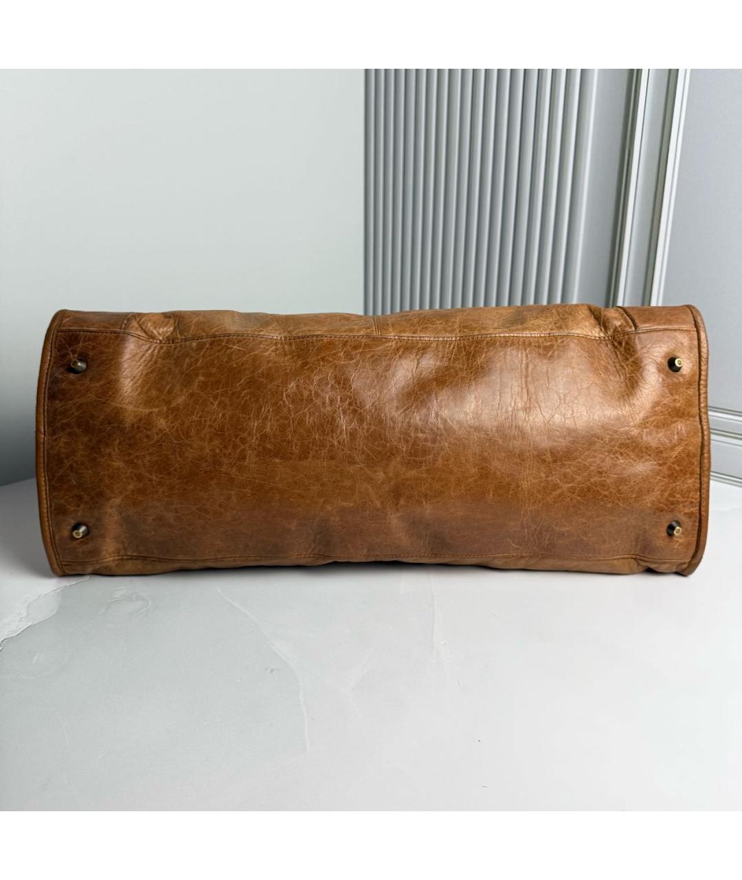 BALENCIAGA Коричневая кожаная сумка тоут, фото 5