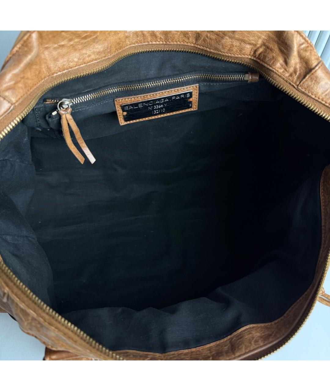 BALENCIAGA Коричневая кожаная сумка тоут, фото 8