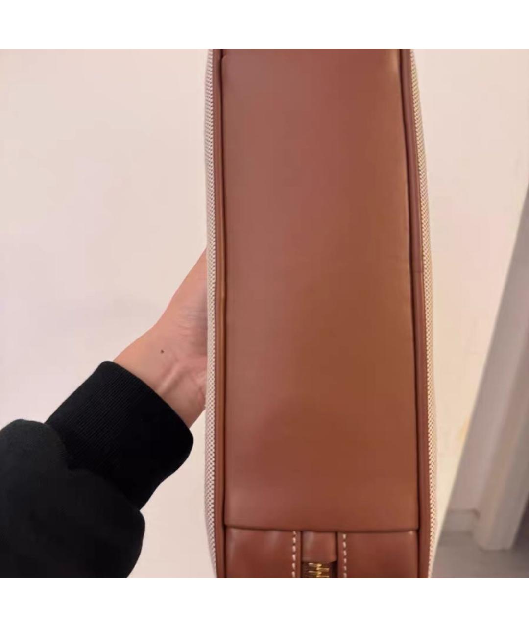 MIU MIU Бежевая тканевая сумка через плечо, фото 6