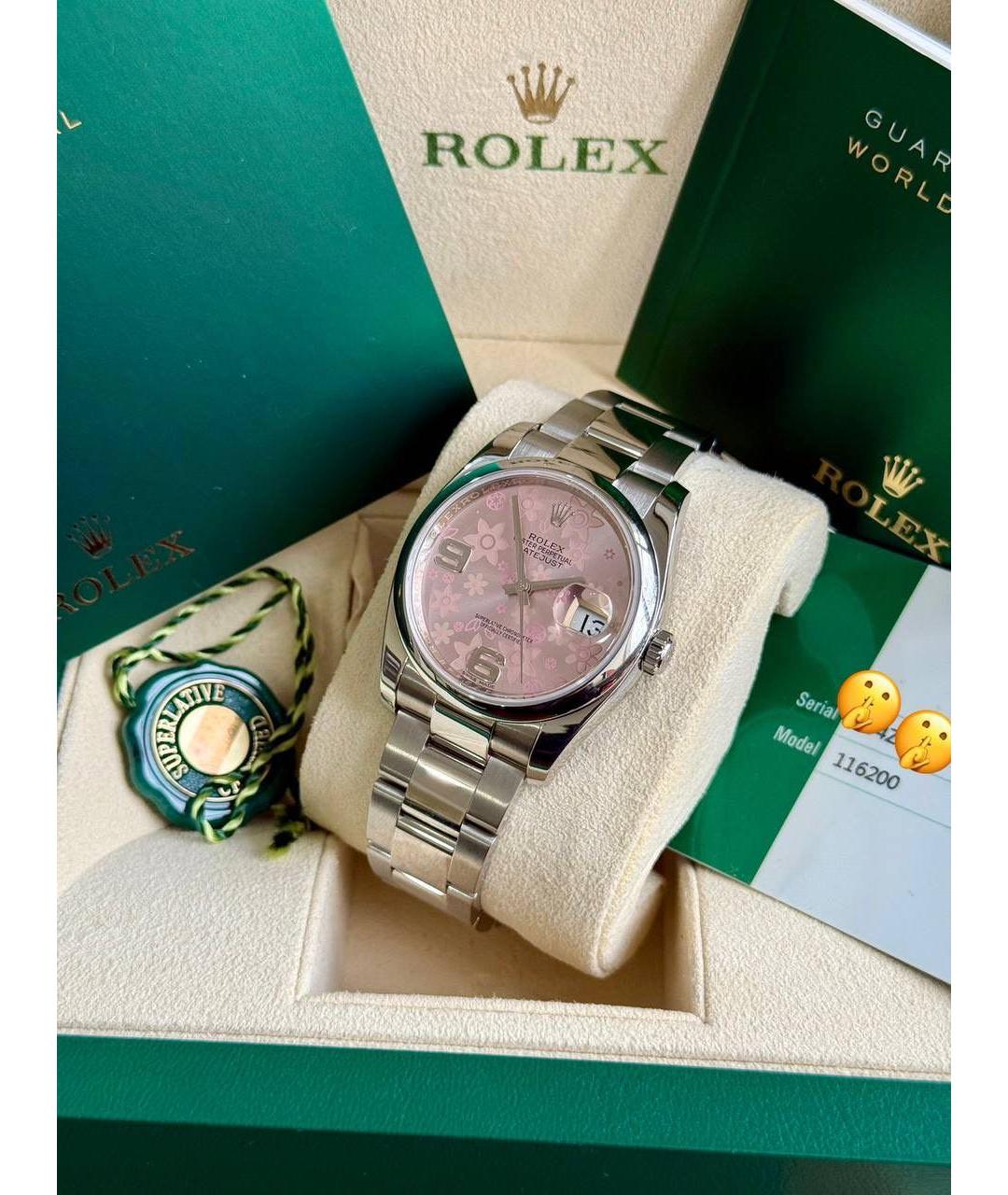 ROLEX Розовые часы, фото 2
