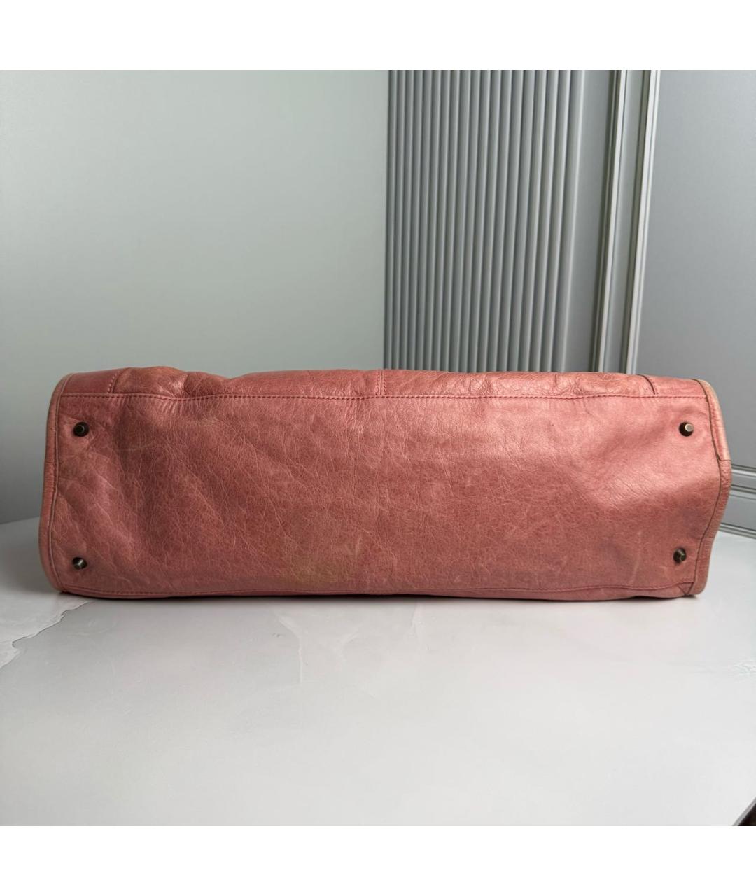 BALENCIAGA Розовая кожаная сумка тоут, фото 4