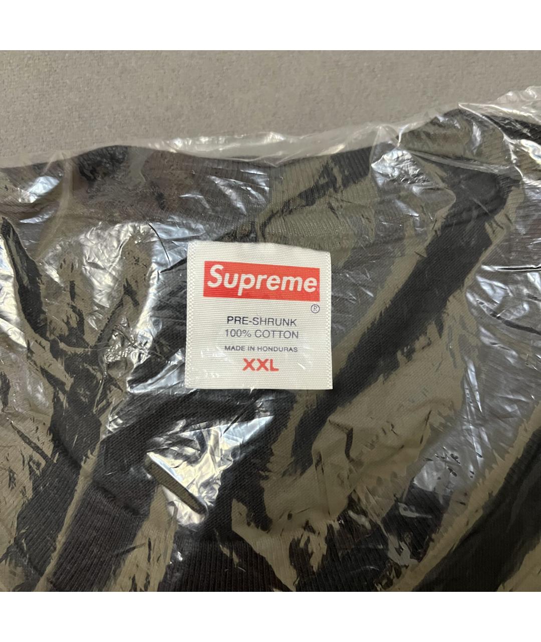 SUPREME Черная хлопковая футболка, фото 6