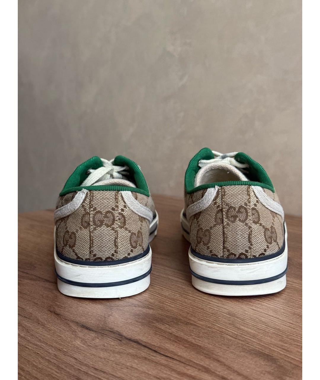 GUCCI Бежевые текстильные кеды, фото 3