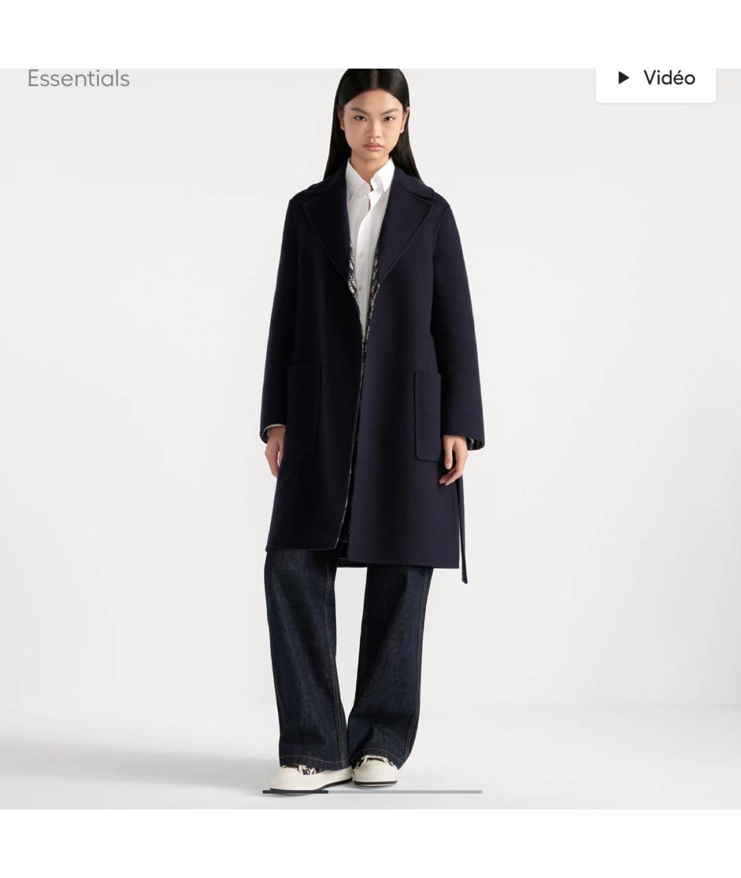 CHRISTIAN DIOR Темно-синее пальто, фото 2