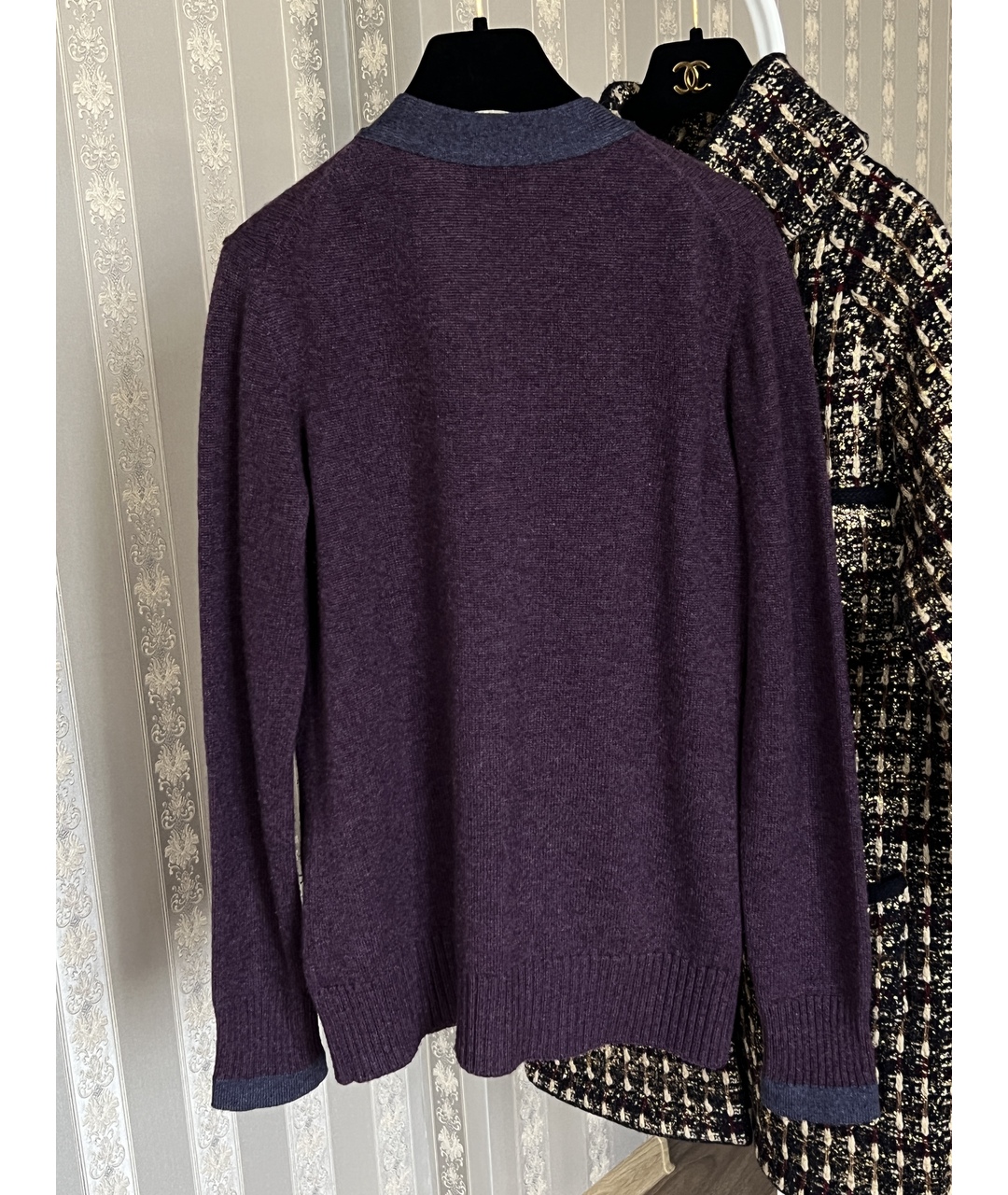 CHANEL PRE-OWNED Фиолетовый кашемировый жакет/пиджак, фото 6