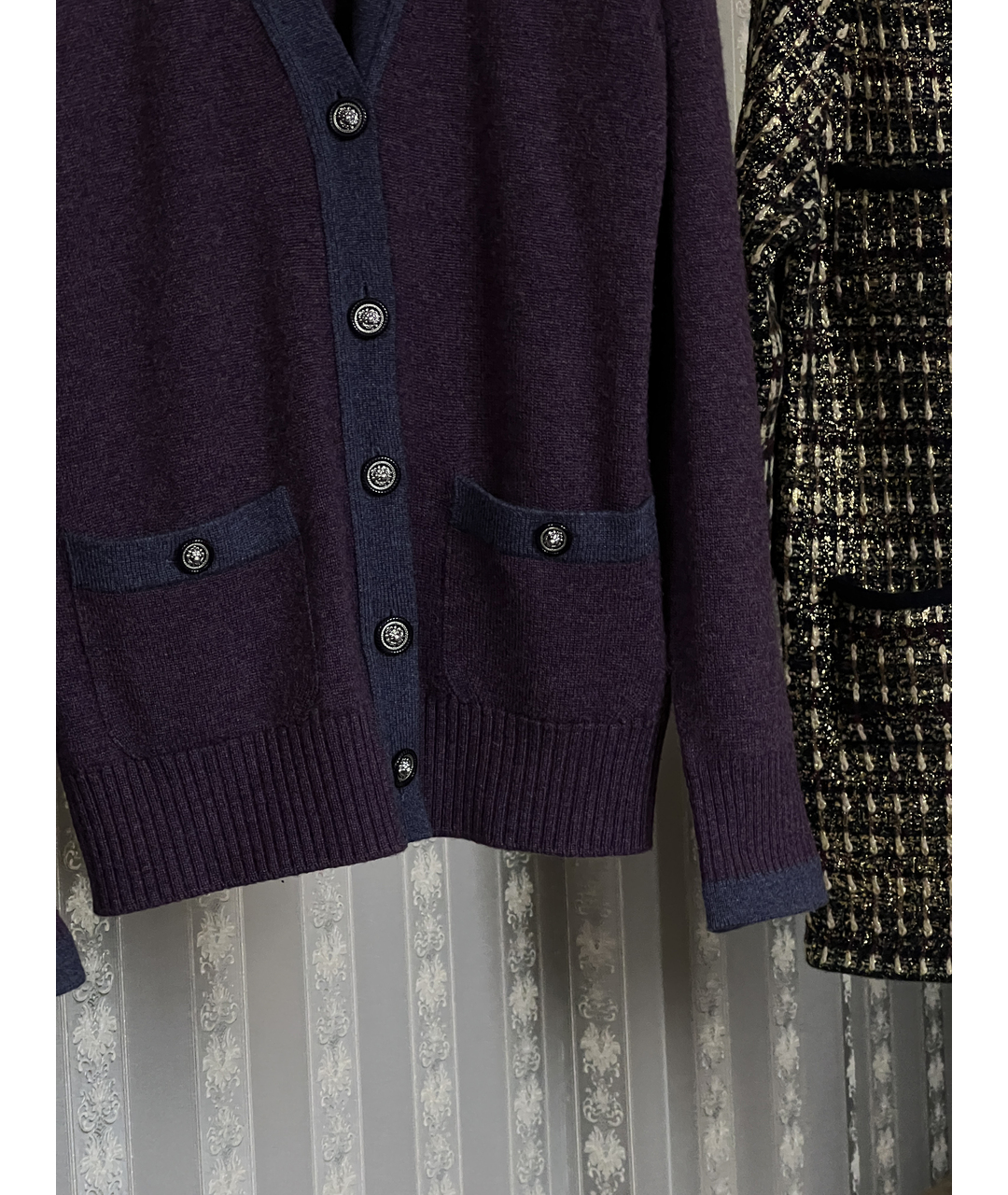 CHANEL PRE-OWNED Фиолетовый кашемировый жакет/пиджак, фото 4