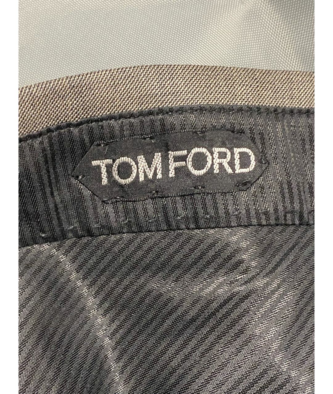 TOM FORD Бежевые шерстяные классические брюки, фото 3