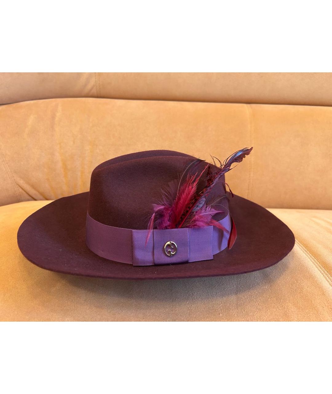 GUCCI Фиолетовая шерстяная шляпа, фото 8