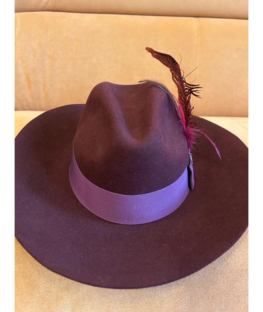 GUCCI Фиолетовая шерстяная шляпа, фото 3