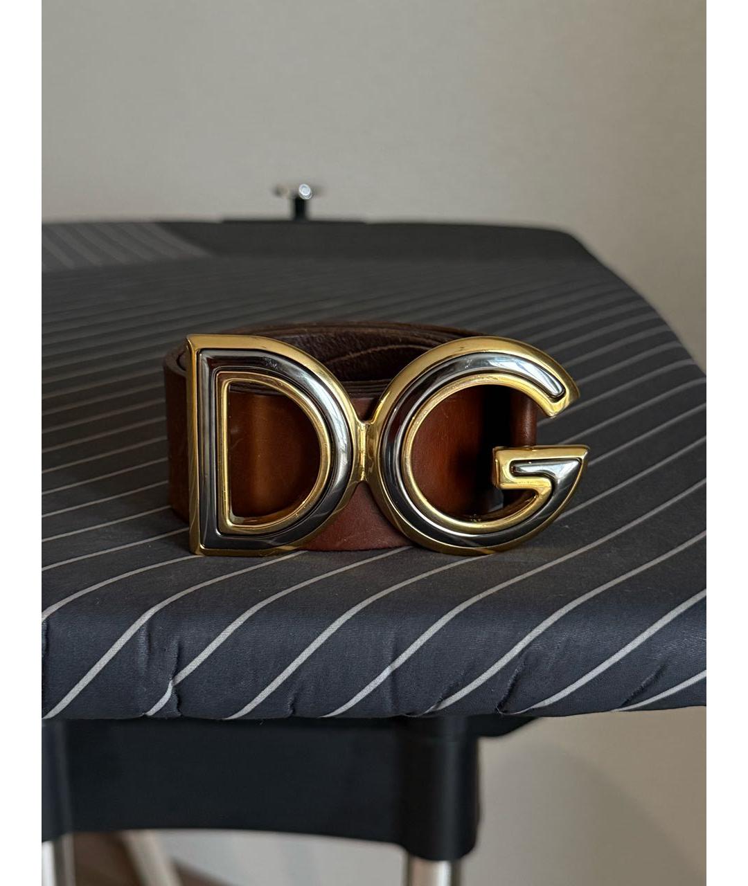 DOLCE&GABBANA Коричневый кожаный ремень, фото 7