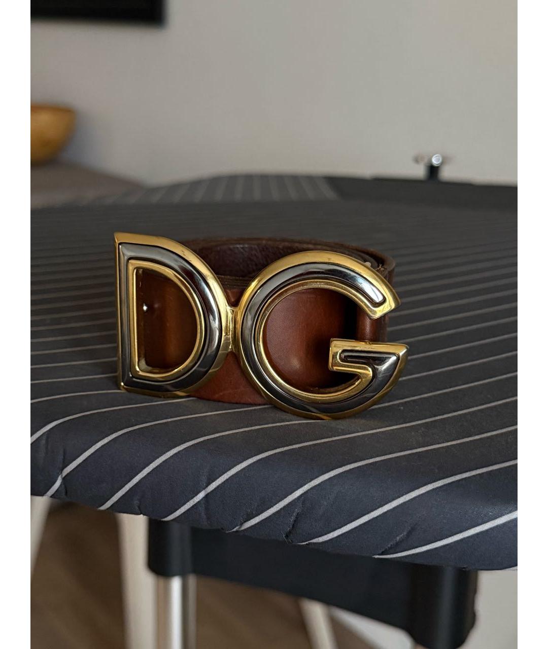 DOLCE&GABBANA Коричневый кожаный ремень, фото 6