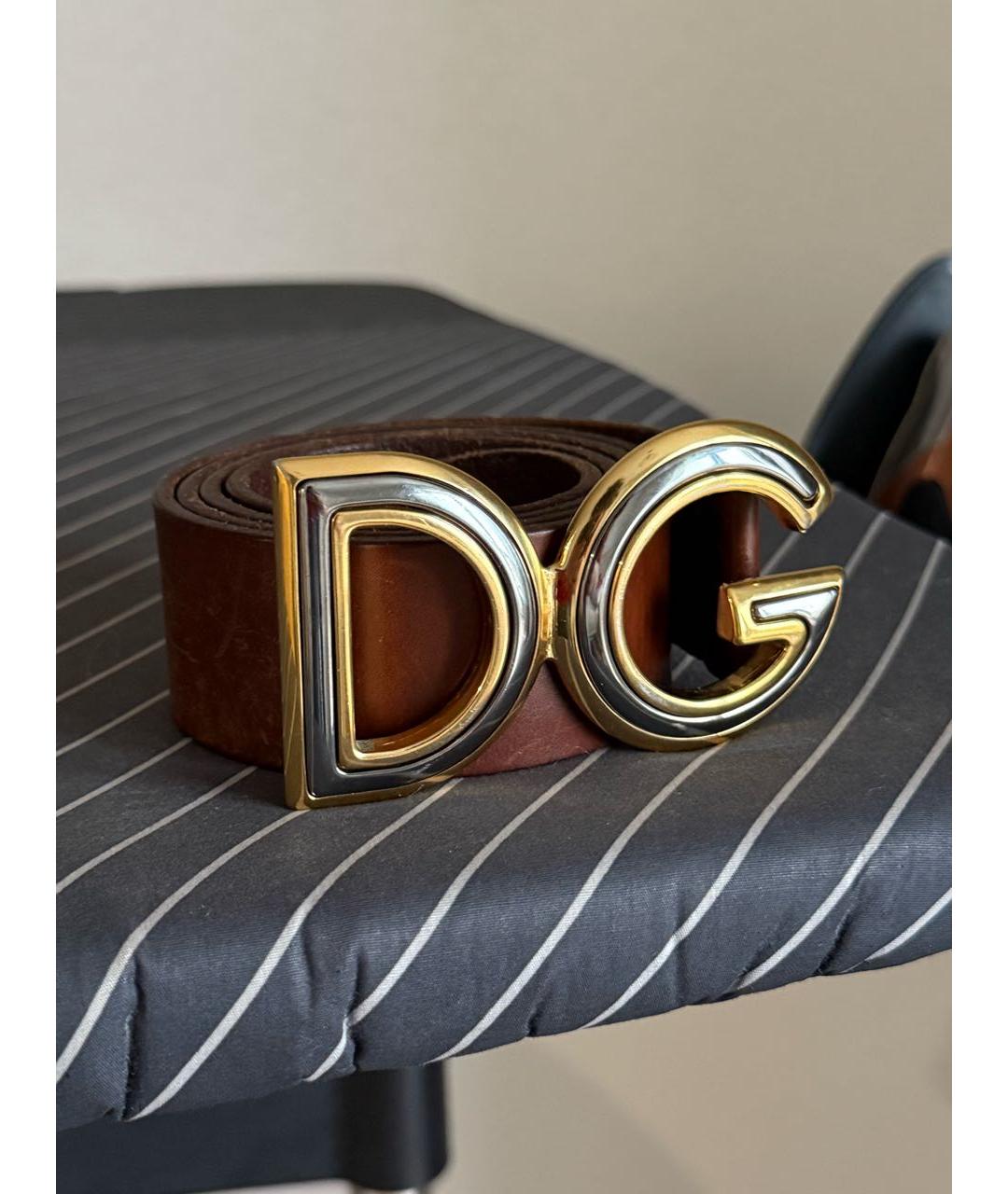 DOLCE&GABBANA Коричневый кожаный ремень, фото 5