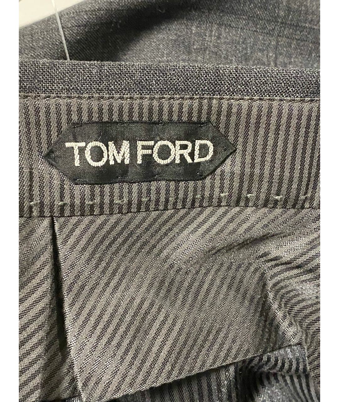 TOM FORD Серые шерстяные классические брюки, фото 3