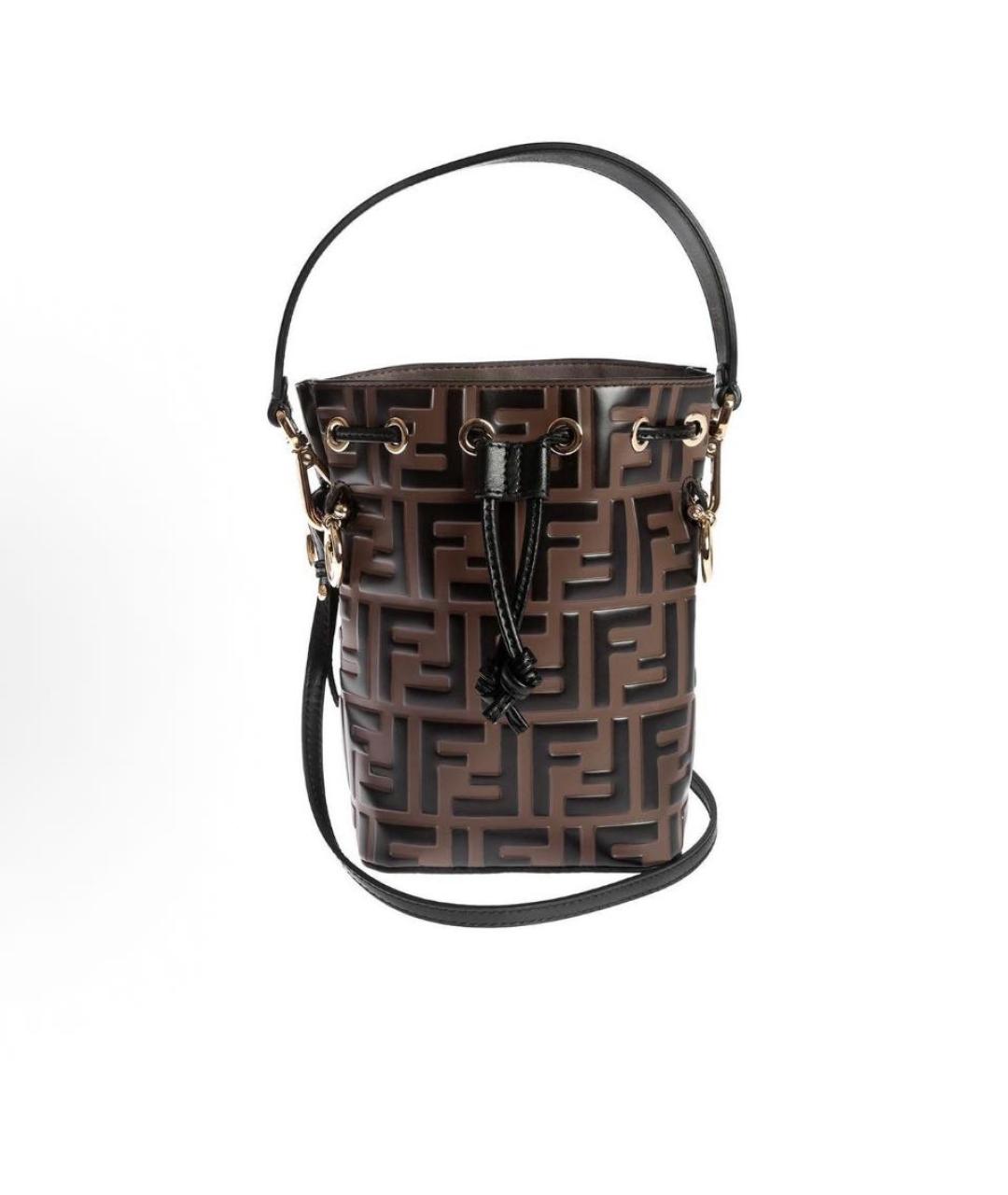 FENDI Коричневая кожаная сумка через плечо, фото 1