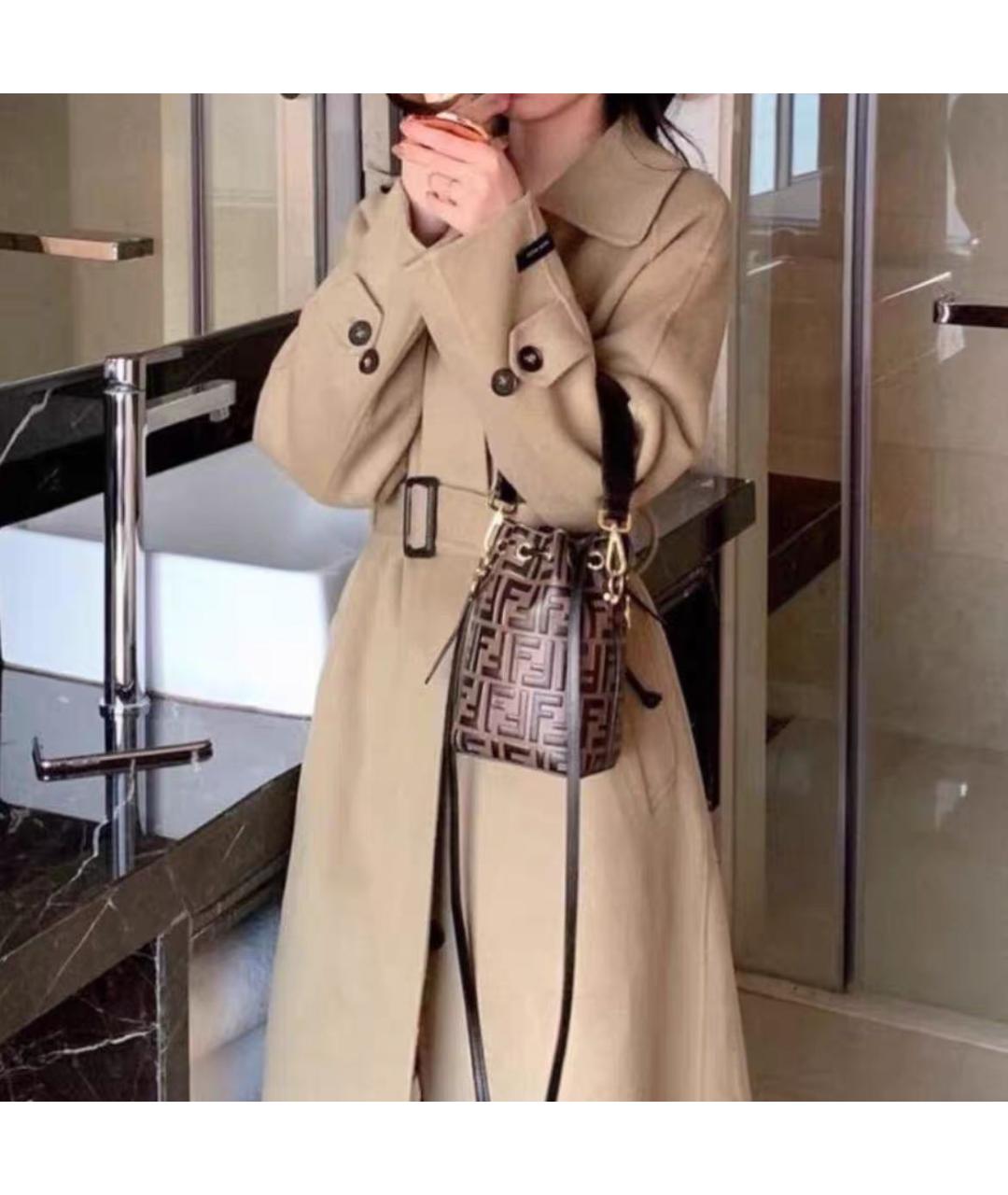 FENDI Коричневая кожаная сумка через плечо, фото 8