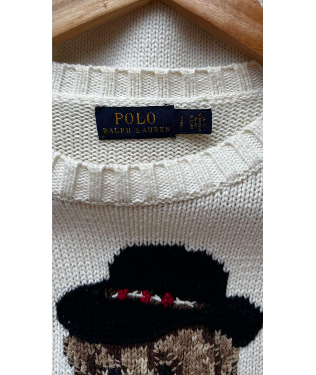 POLO RALPH LAUREN Белый хлопковый джемпер / свитер, фото 3
