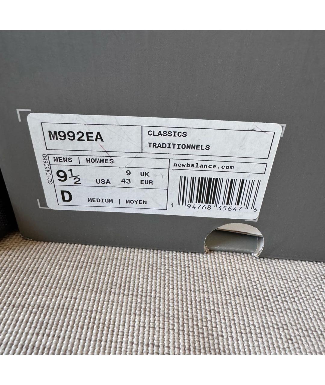 NEW BALANCE Черные замшевые низкие кроссовки / кеды, фото 6