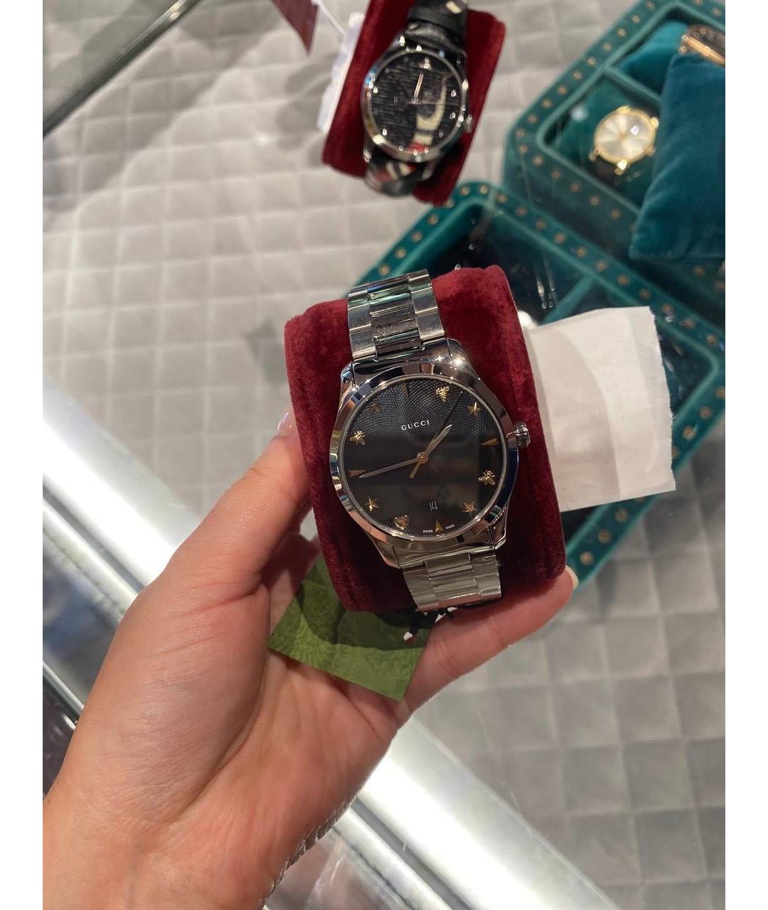 GUCCI Серебряные стальные часы, фото 6
