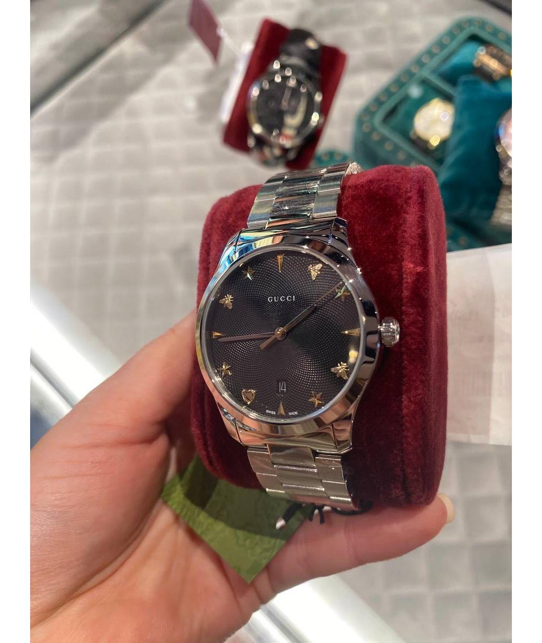 GUCCI Серебряные стальные часы, фото 5