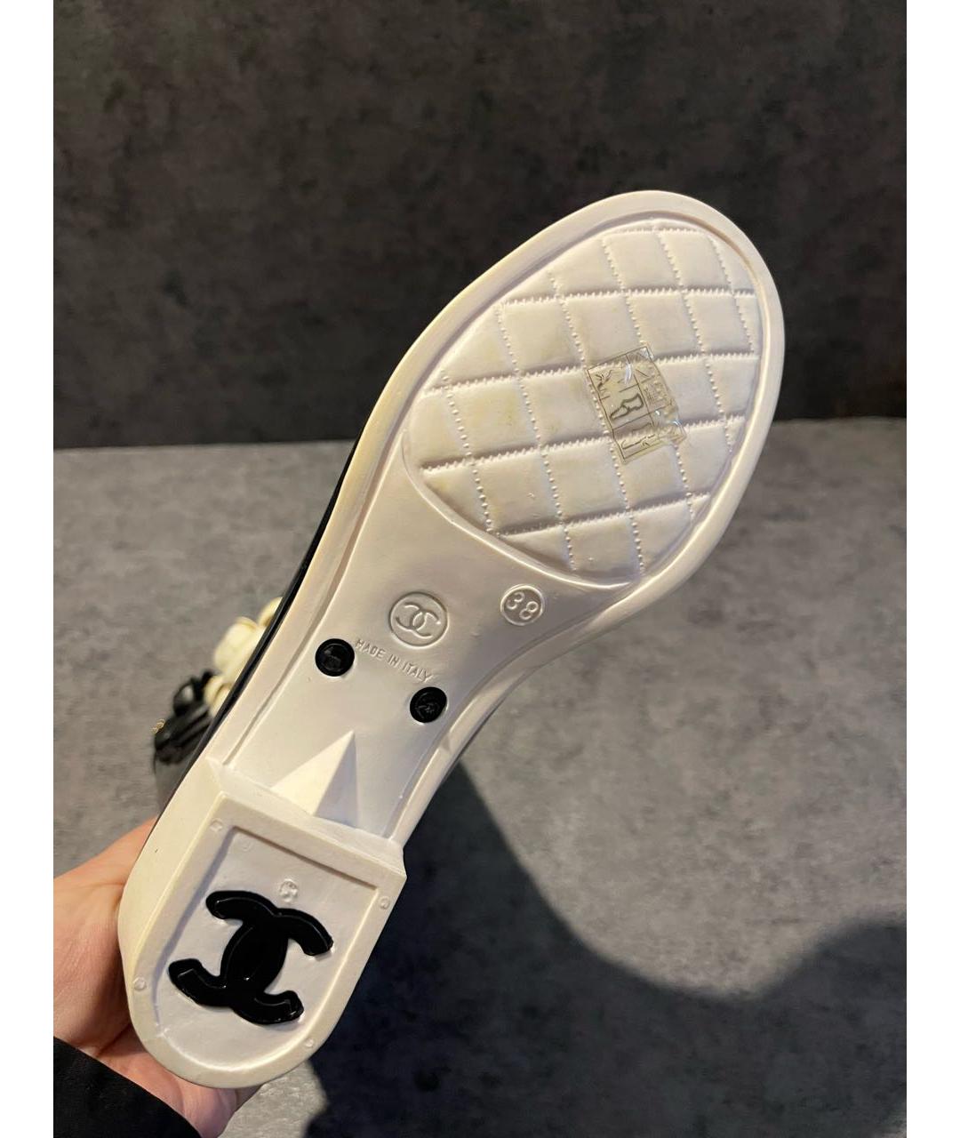 CHANEL Черные резиновые сапоги, фото 5