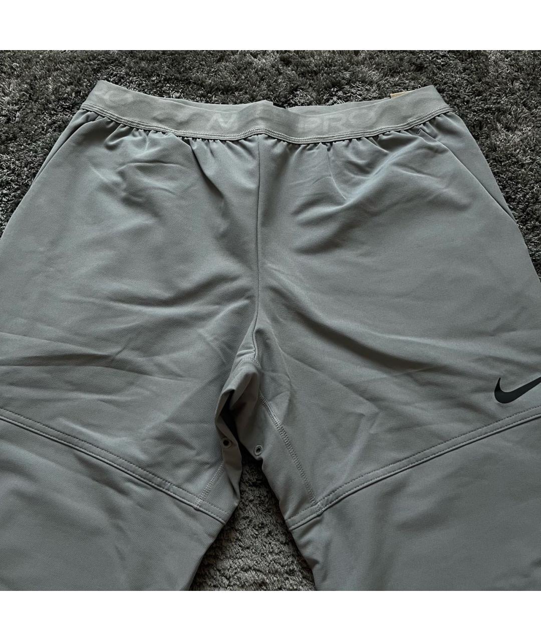 NIKE Серые полиэстеровые повседневные брюки, фото 2