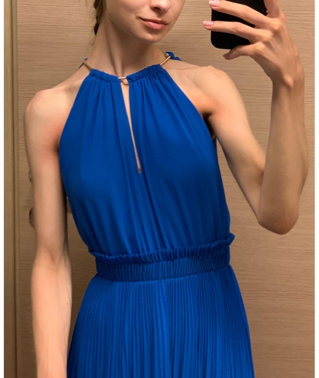 MICHAEL MICHAEL KORS Синее полиэстеровое вечернее платье, фото 3