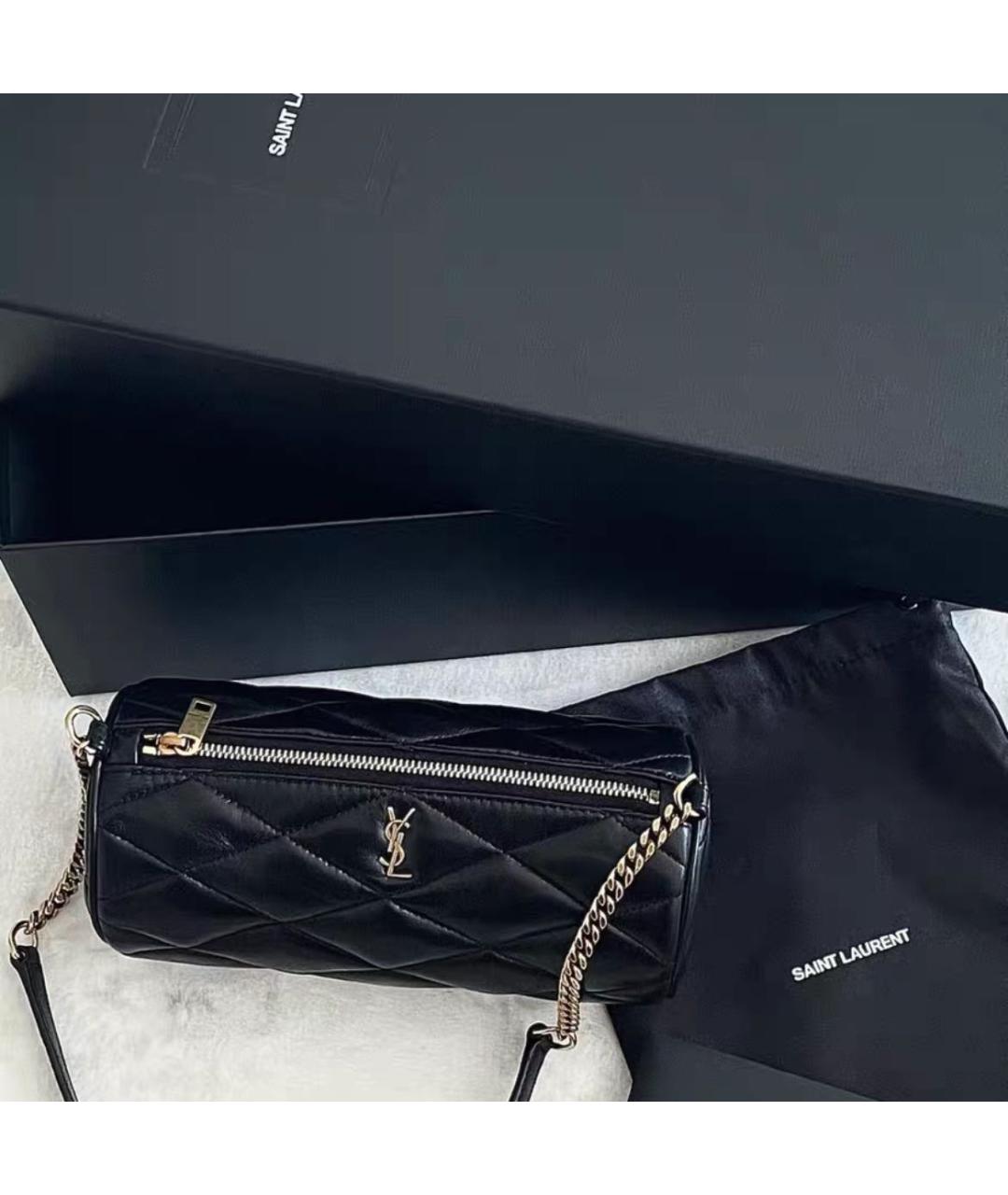 SAINT LAURENT Черная кожаная сумка через плечо, фото 5