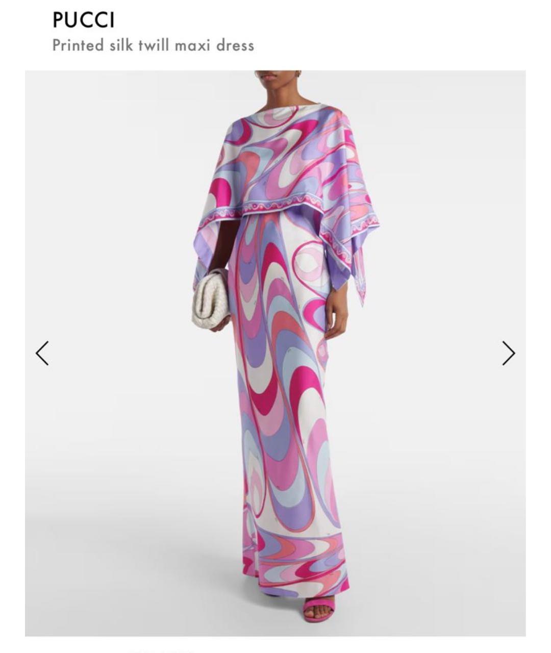 PUCCI Мульти шелковое коктейльное платье, фото 6