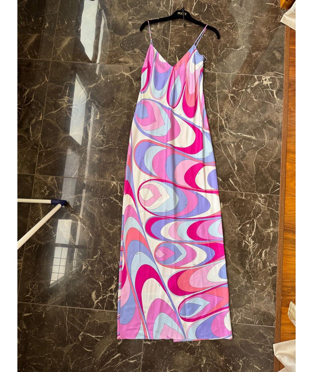 PUCCI Мульти шелковое коктейльное платье, фото 5