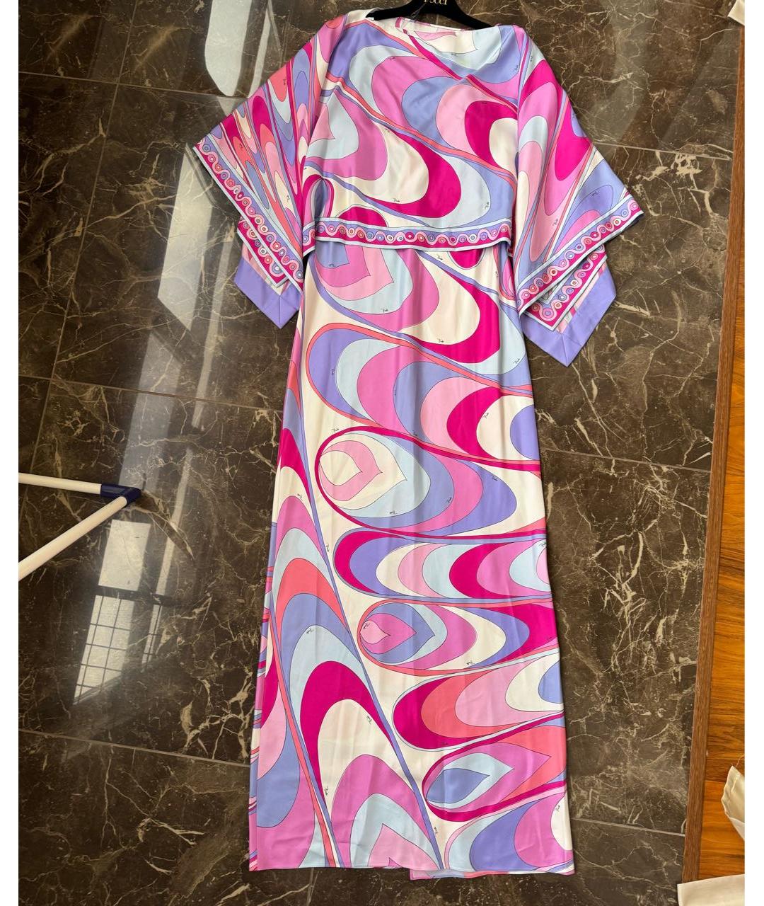 PUCCI Мульти шелковое коктейльное платье, фото 7