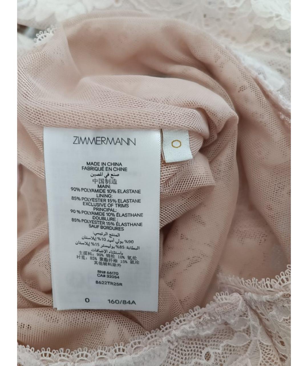 ZIMMERMANN Розовое полиамидовое боди, фото 4