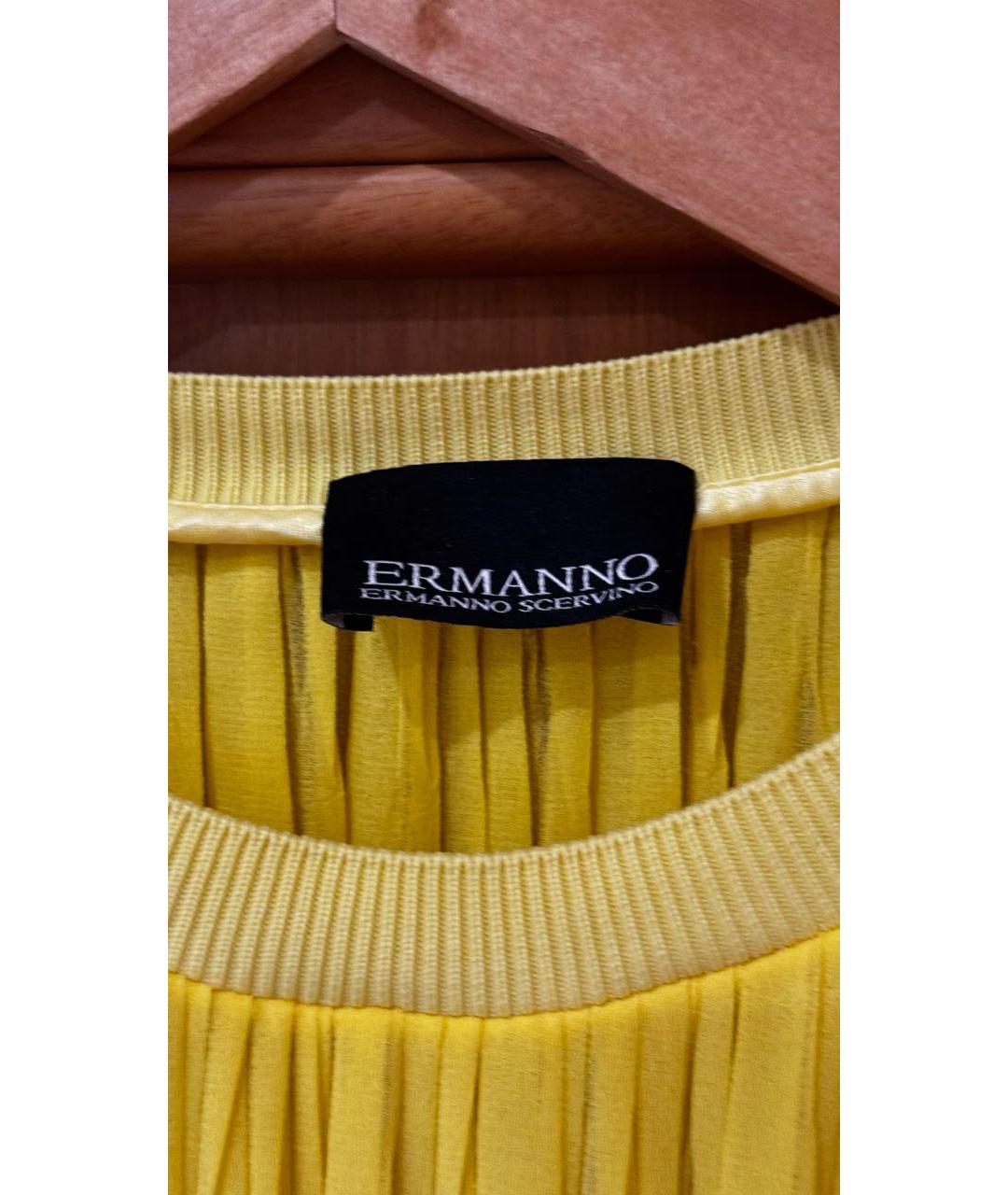ERMANNO SCERVINO Желтое полиэстеровое повседневное платье, фото 3