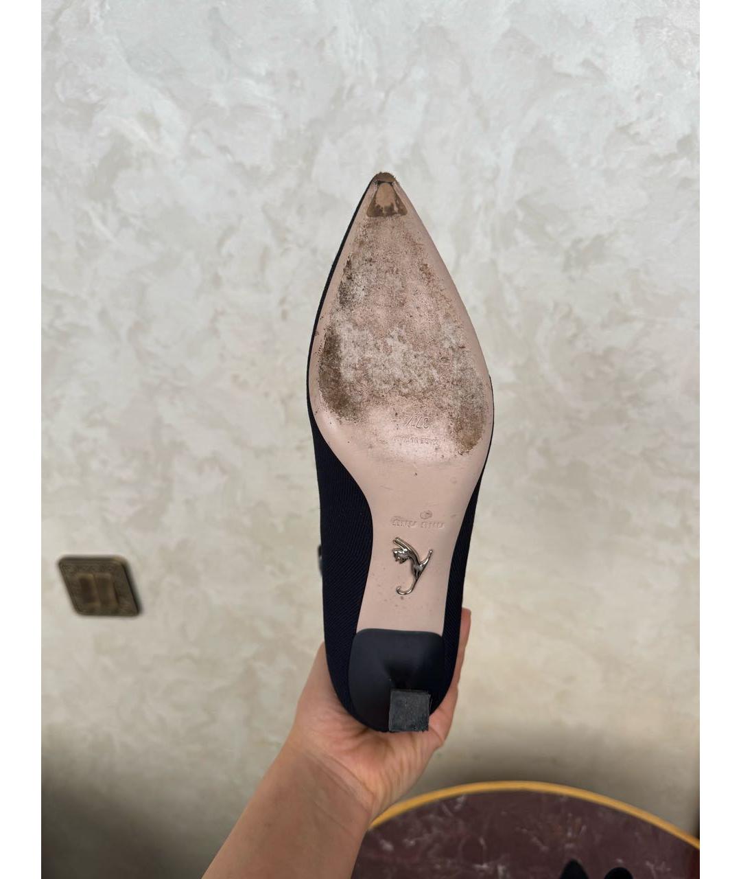MIU MIU Черные текстильные полусапоги, фото 6