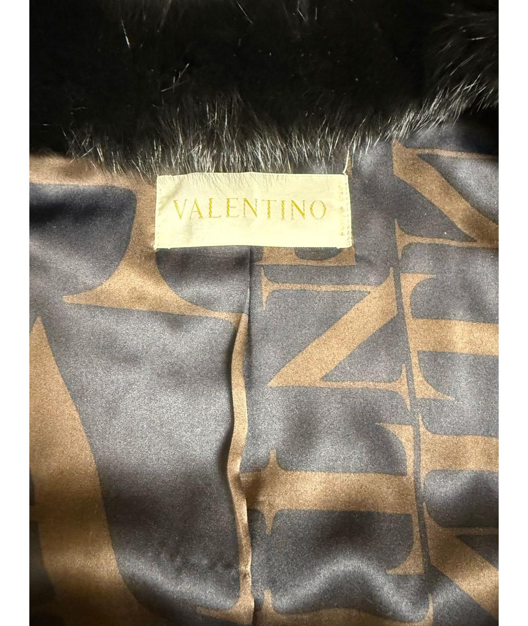VALENTINO Черная меховая шуба, фото 5