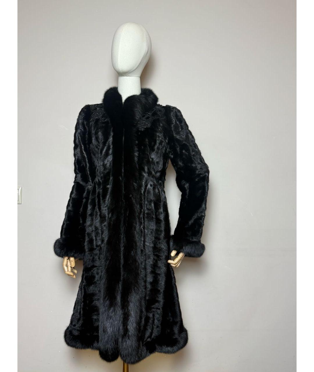 VALENTINO Черная меховая шуба, фото 2