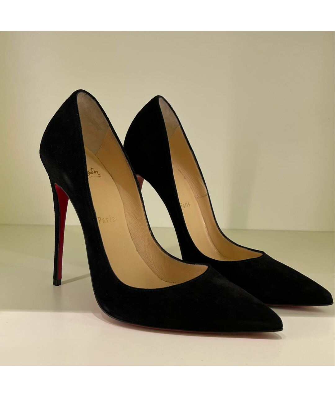 CHRISTIAN LOUBOUTIN Черные замшевые туфли, фото 8