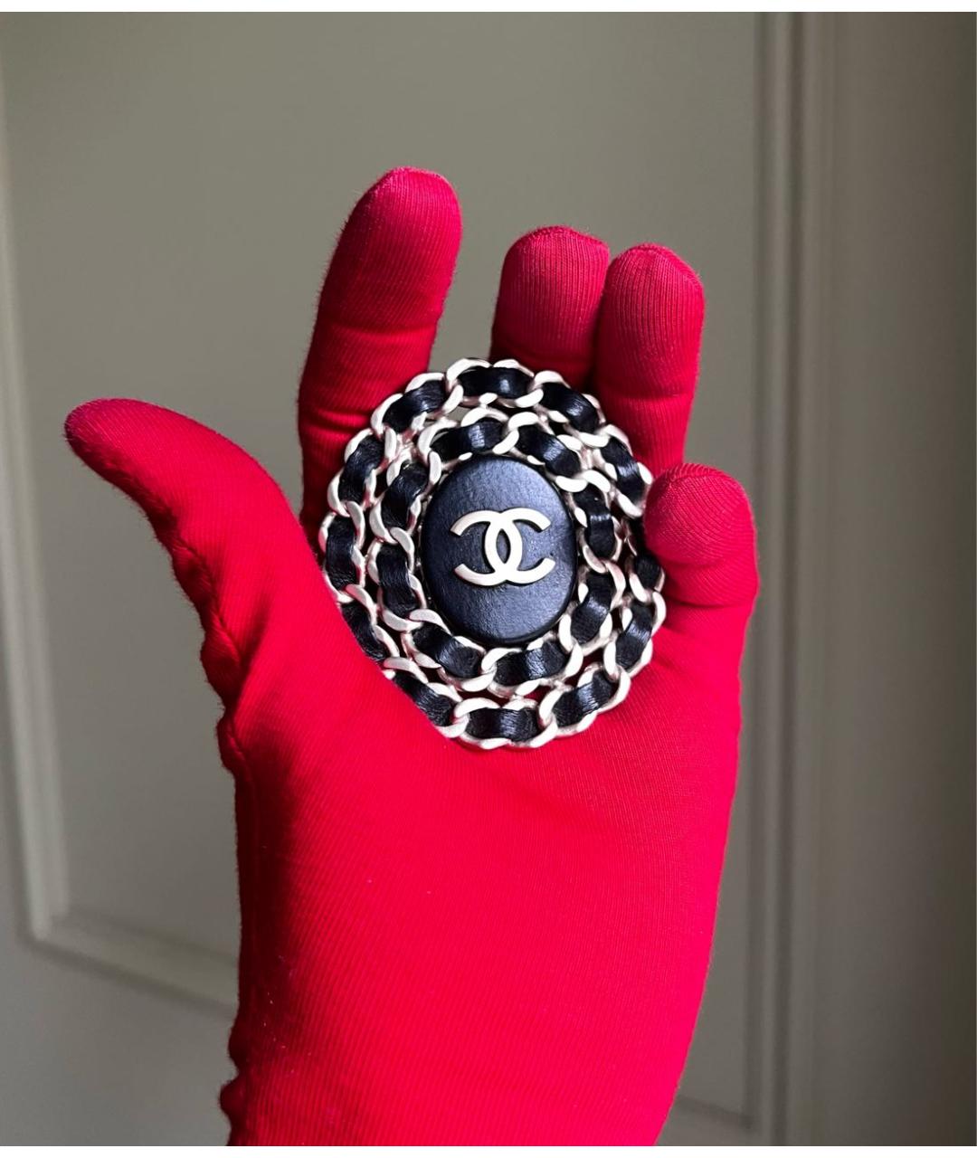 CHANEL Черная металлическая булавка / брошь, фото 6