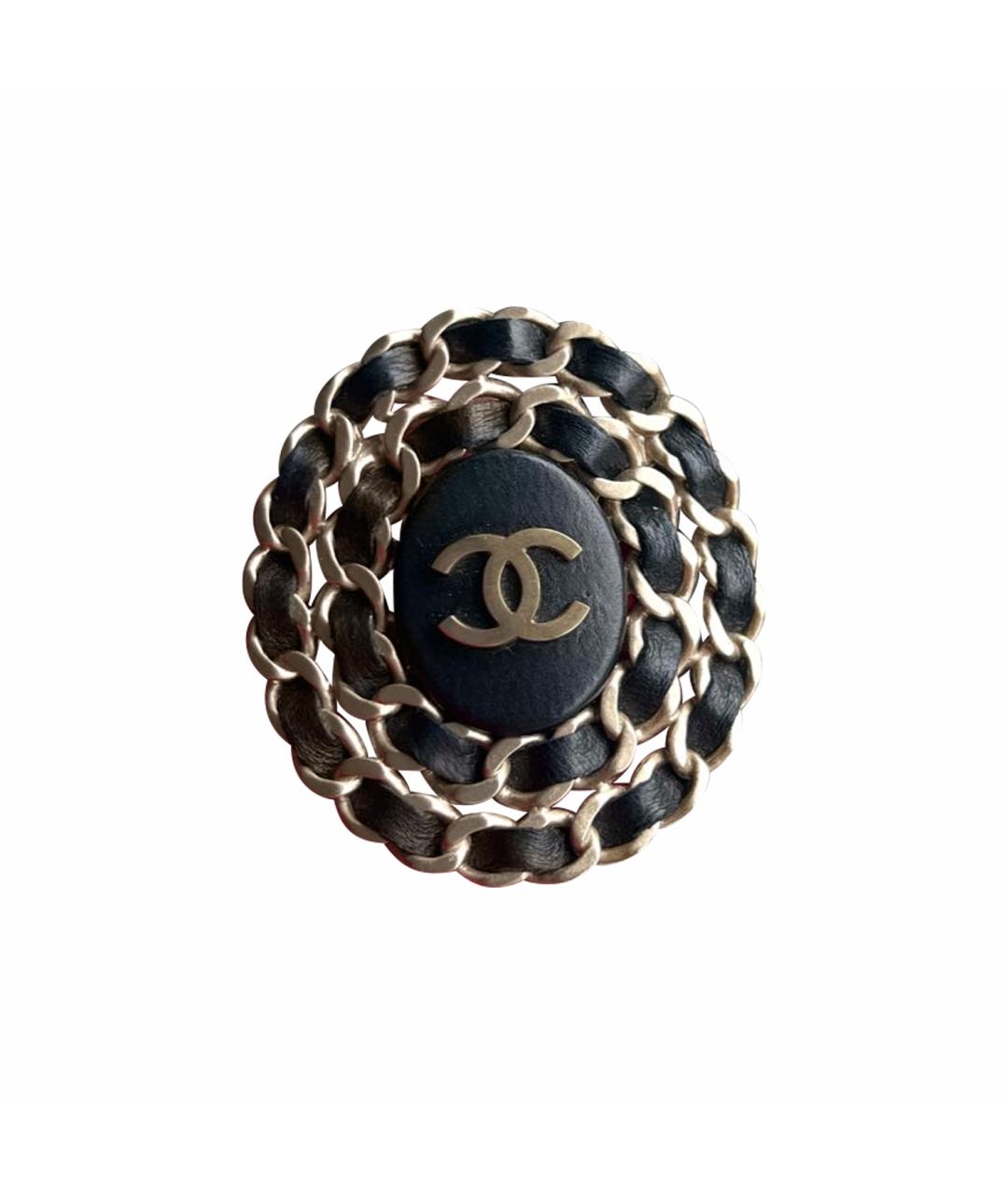 CHANEL Черная металлическая булавка / брошь, фото 1