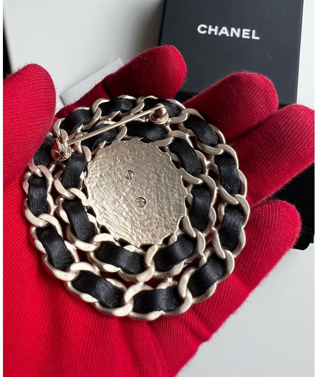 CHANEL Черная металлическая булавка / брошь, фото 4
