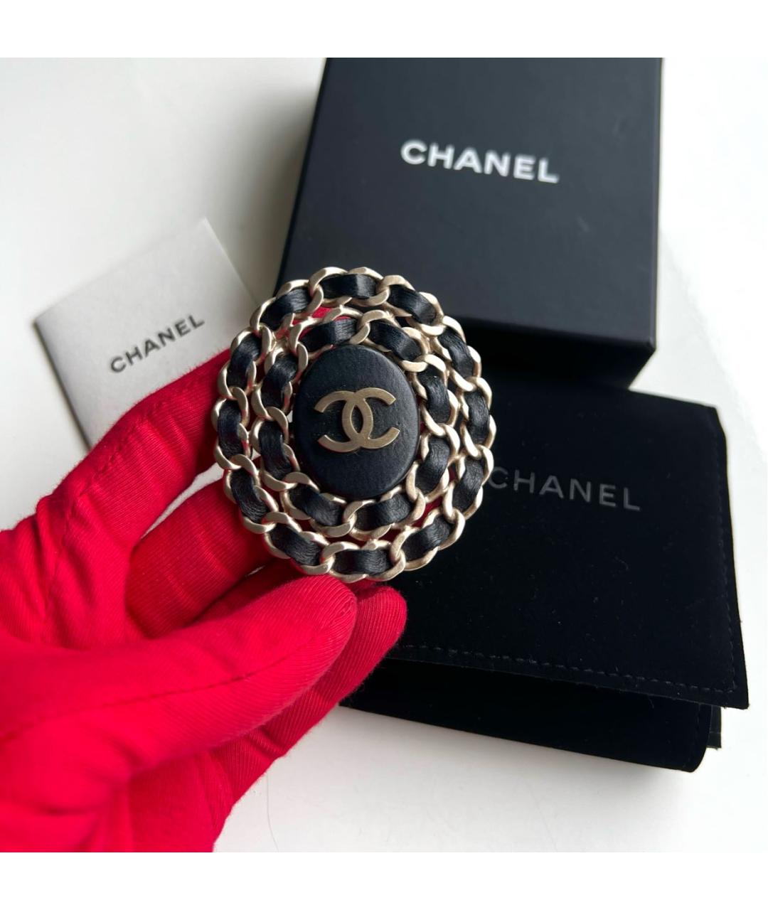 CHANEL Черная металлическая булавка / брошь, фото 9