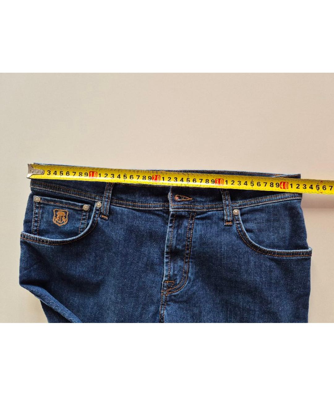 CORNELIANI Синие хлопко-эластановые джинсы скинни, фото 9