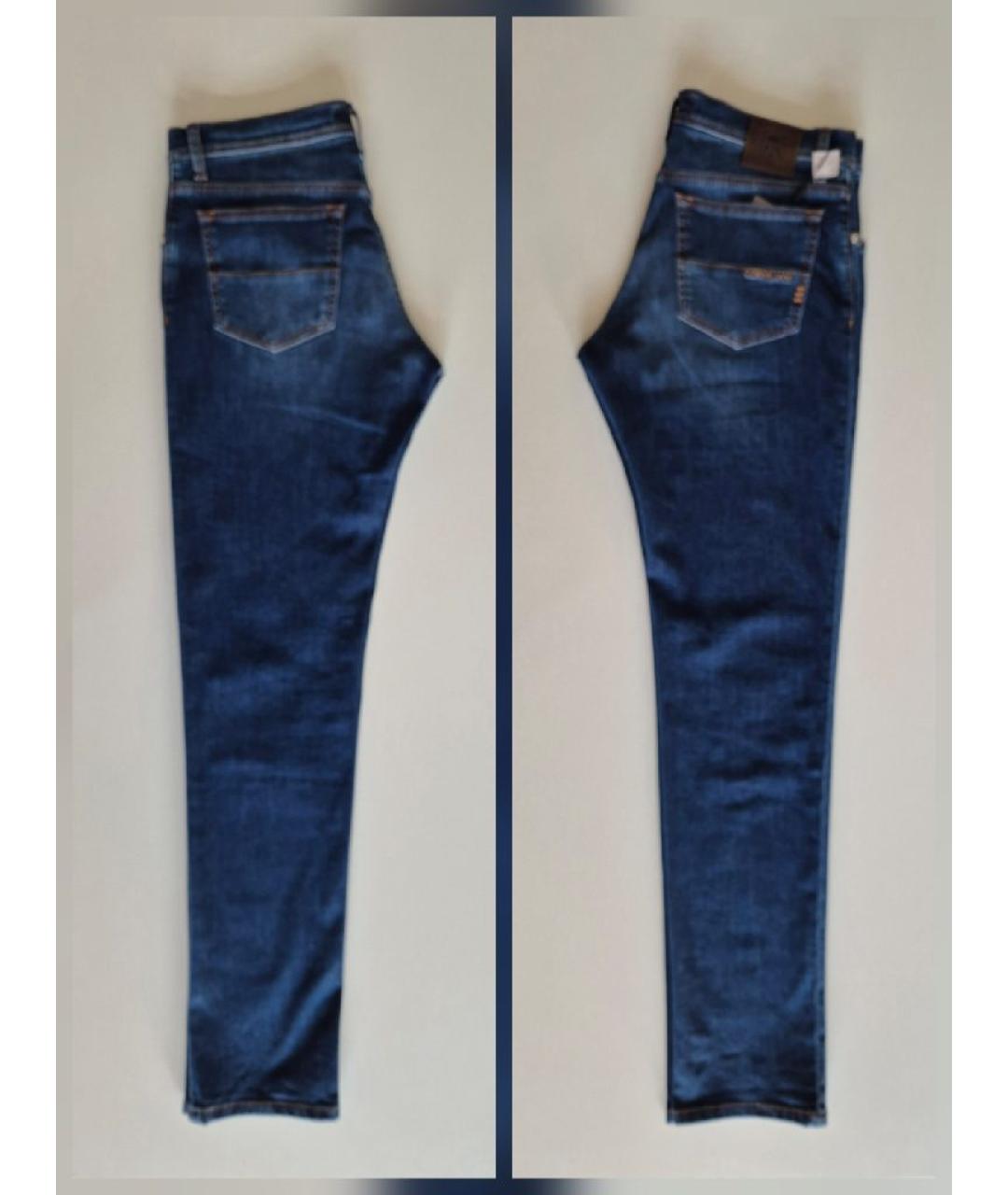 CORNELIANI Синие хлопко-эластановые джинсы скинни, фото 7