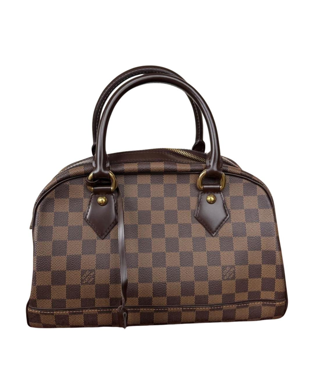 LOUIS VUITTON Коричневая кожаная сумка с короткими ручками, фото 1