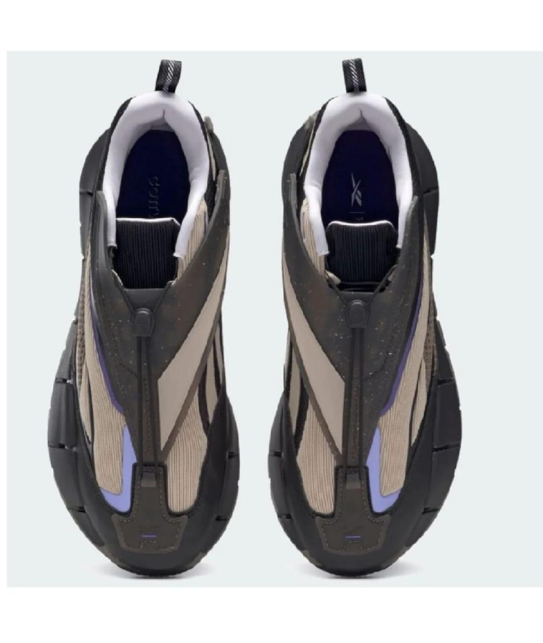 REEBOK Коричневые синтетические низкие кроссовки / кеды, фото 2